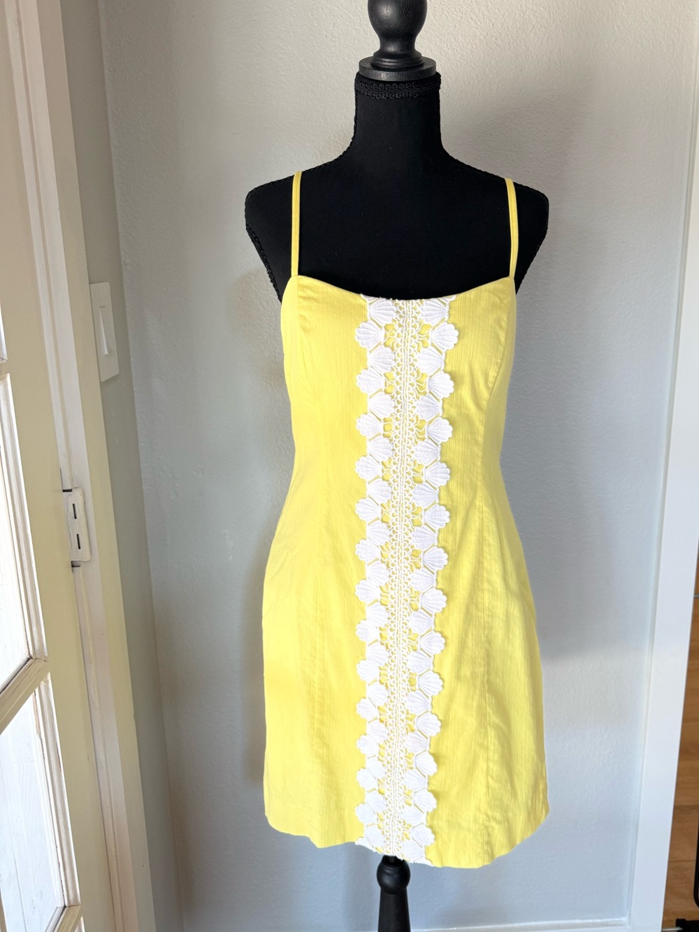 Lilly Pulitzer Yellow Lace-Trim Mini Dress
Size 12